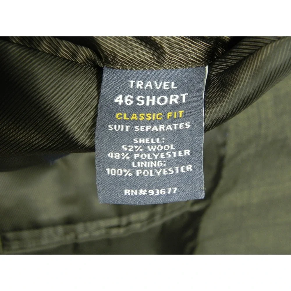 Stafford Blazer Mens 46S Classic Fit Wool Blend Suit Jacket Coat‎ Brown Plaid